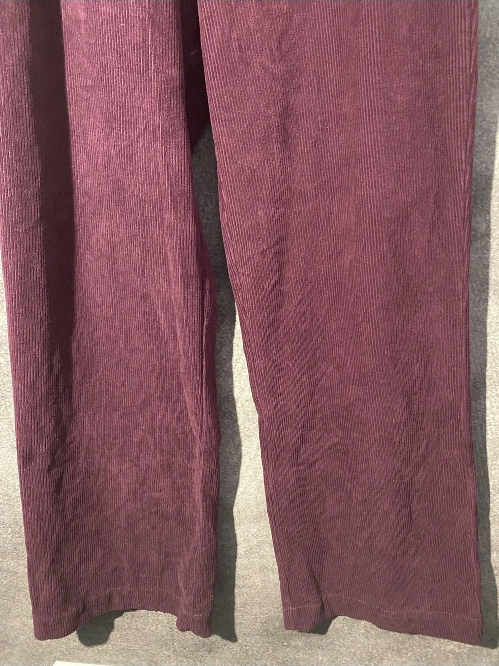 Lands End Womens M 10 12 Corduroy Pants Elastic Waist Pull On Pocket Plum
